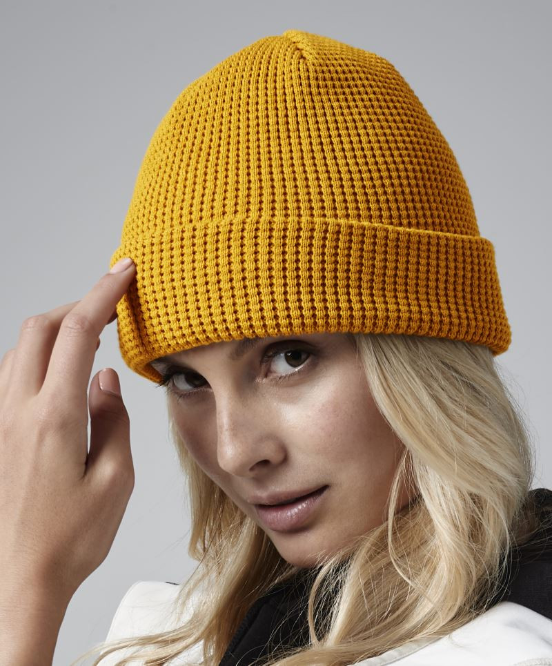 Bio Strickmütze mit Waffelstrick Beechfield B52N