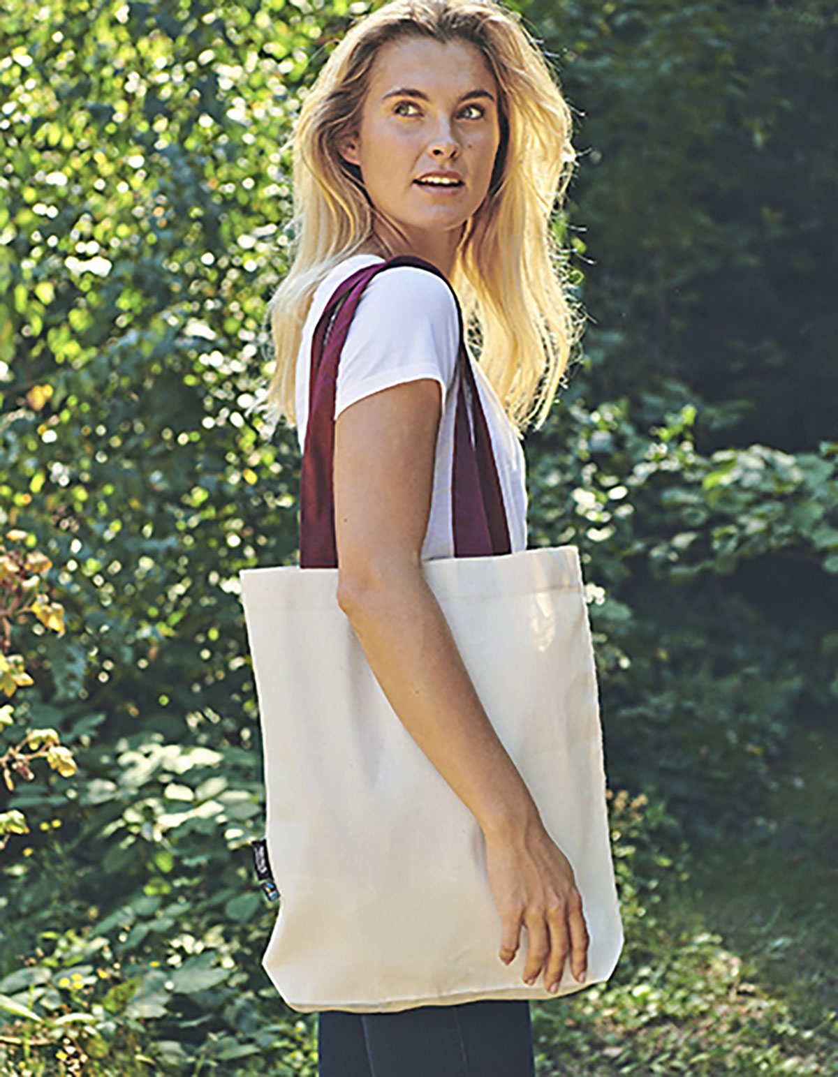 Twill Bag with Contrast Handles Neutral 90002