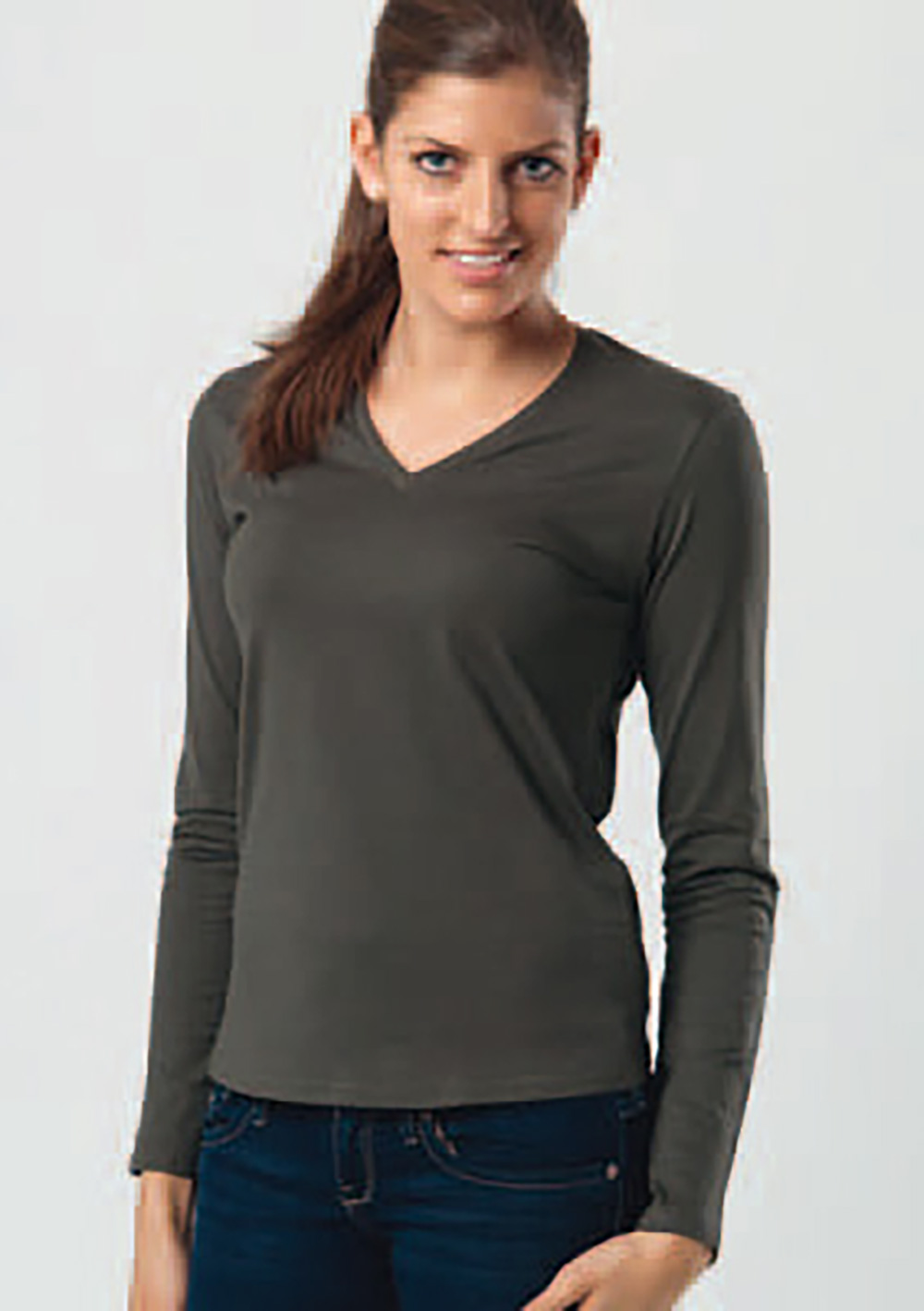 Kariban K382 Damen V-T-Shirt langarm