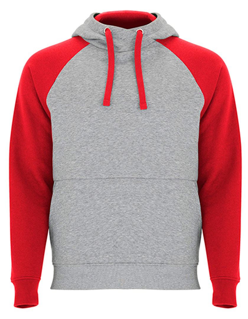 heather grey/ red