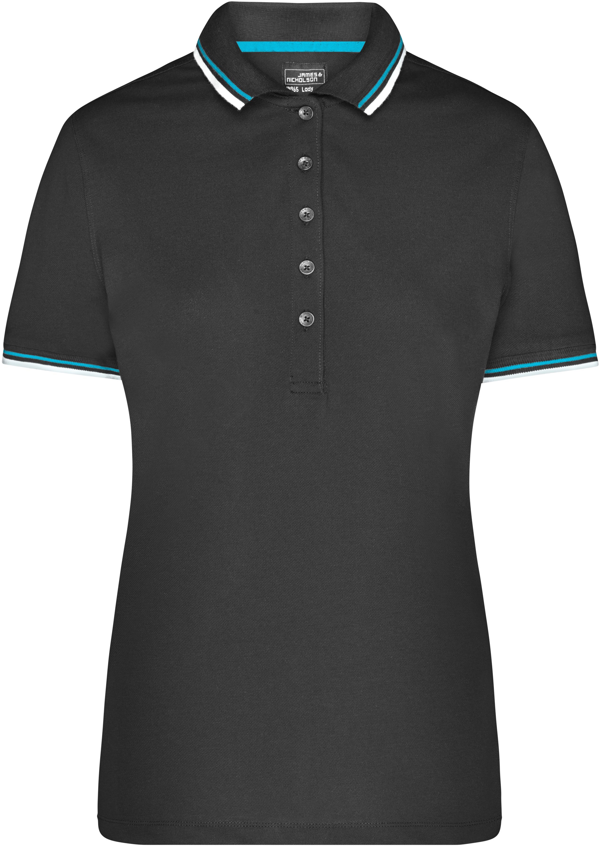 Ladies' Coldblack® Polo James&Nicholson JN965 black/turqoise M