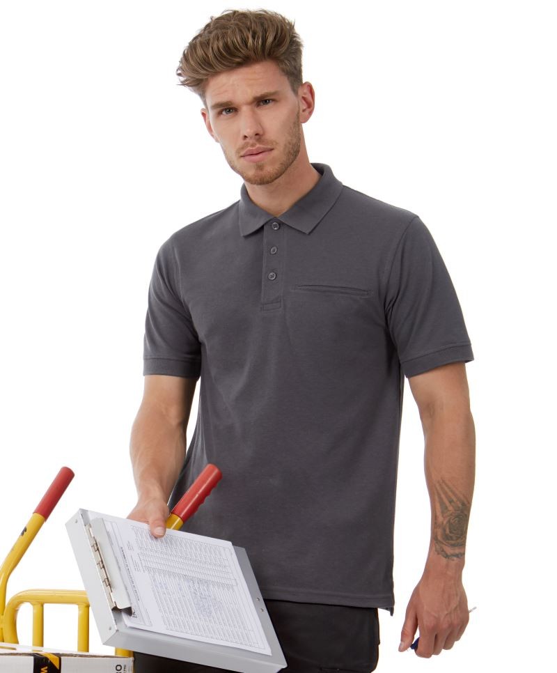 B&C Piqué Polo Energy Pro mit Brusttasche PUC11