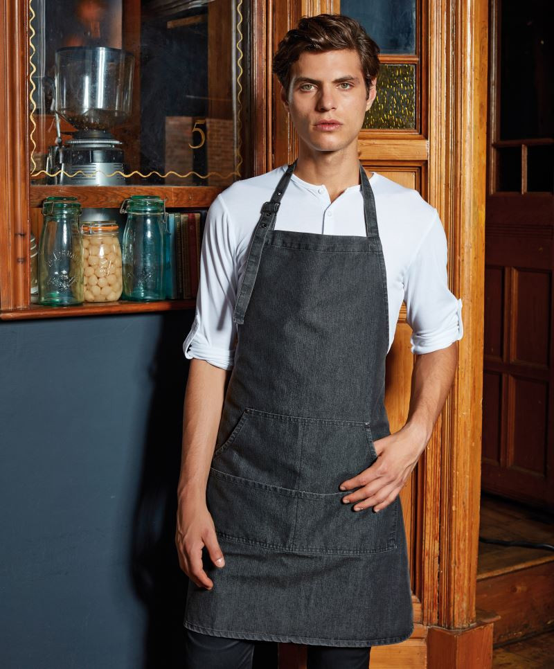 Jeans Stitch Denim Bib Apron Premier PR126