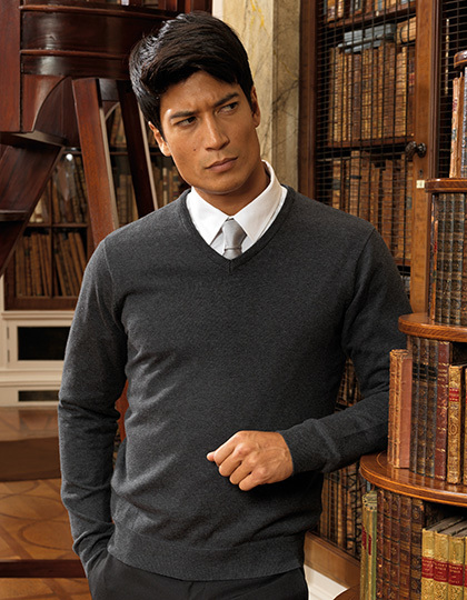 Mens V-Neck Knitted Sweater Premier PR694