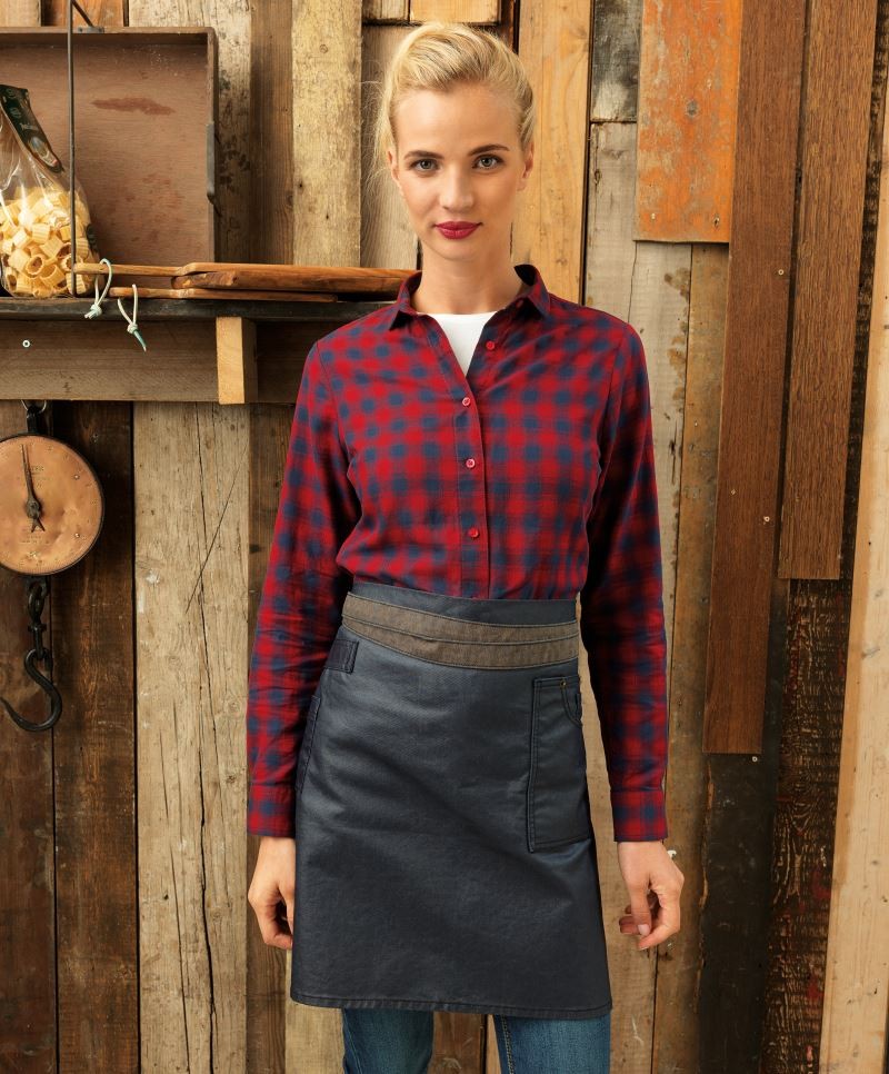 Division Waxed Look Denim Waist Apron Premier 135