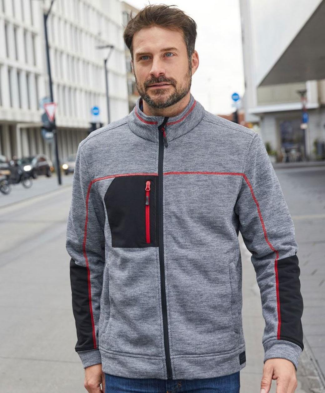 Men's Structure Fleece Jacket  James&Nicholson JN1818