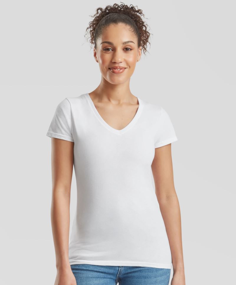 Lady-Fit Valueweight V-Neck T Fruit of the Loom 1398