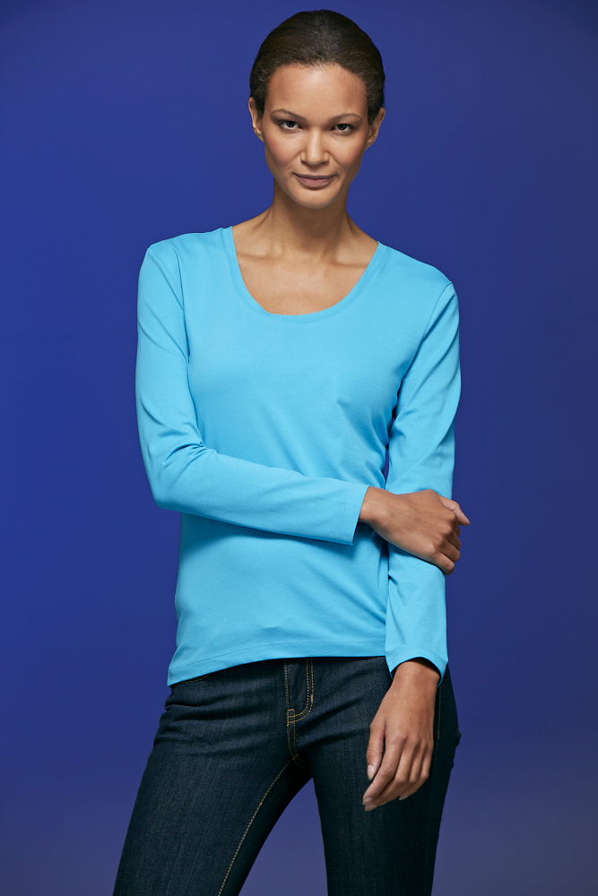 Ladies' Stretch Shirt Longsleeved JN927