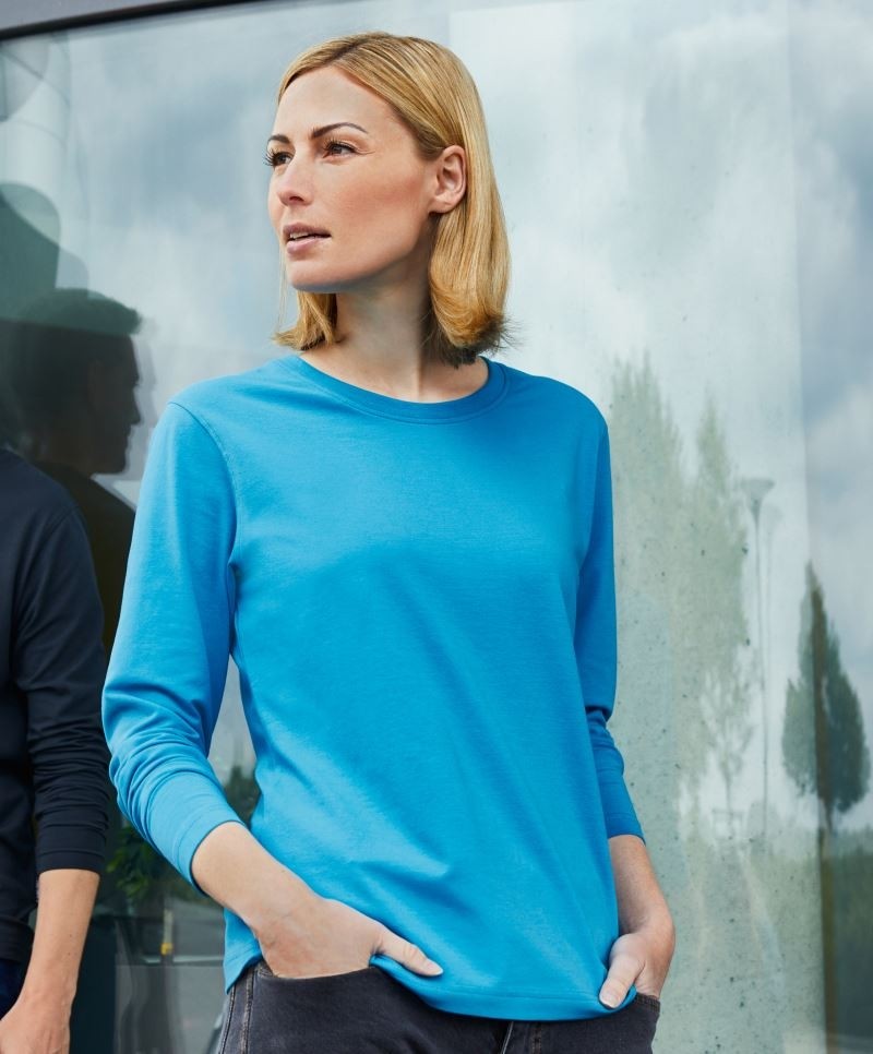 Ladies' Bio Stretch-T Work LSL - Solid - James&Nicholson JN1803