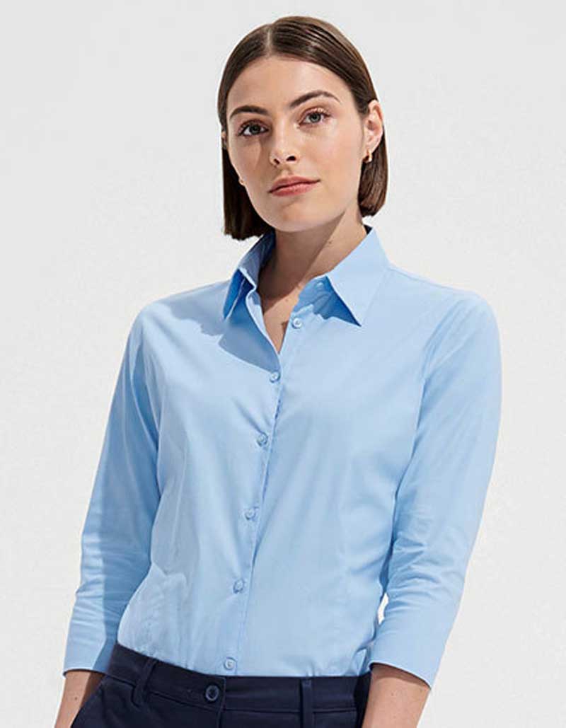 Women´s Stretch-3/4-Sleeve Blouse Effect L631