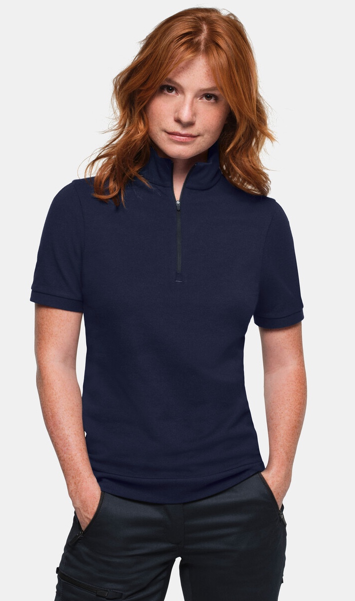 HAKRO Damen Zip-Shirt Piqué MIKRALINAR® ECO 334