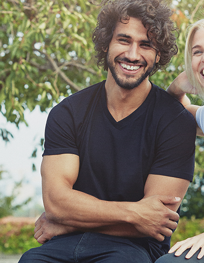 Men`s V-neck T-Shirt Neutral 61005