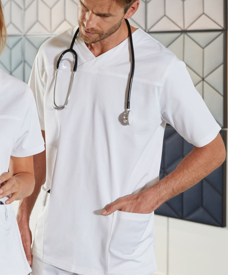 Men's V-neck stretch tunic James & Nicholson JN3104