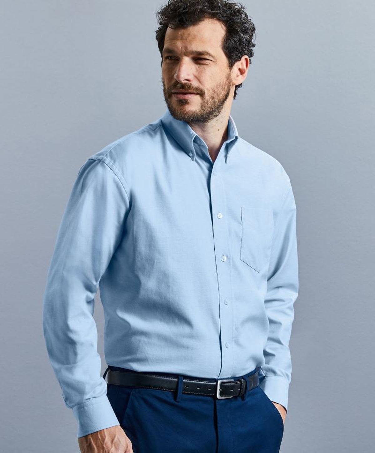 Russell 932M Oxford-Hemd langarm pflegeleicht