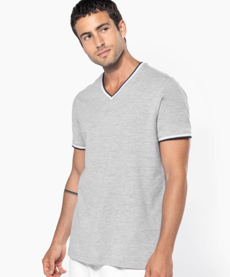 Men's Piqué V-Neck T-Shirt Kariban K374