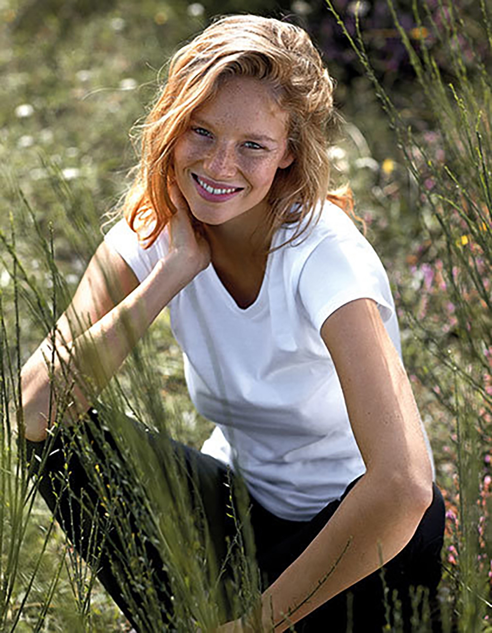 Ladies` V-neck T-Shirt Neutral 81005