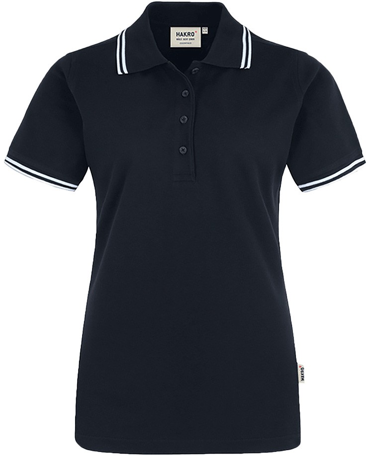 Hakro Damen Poloshirt Twin-Stripe 0205 schwarz, XXL