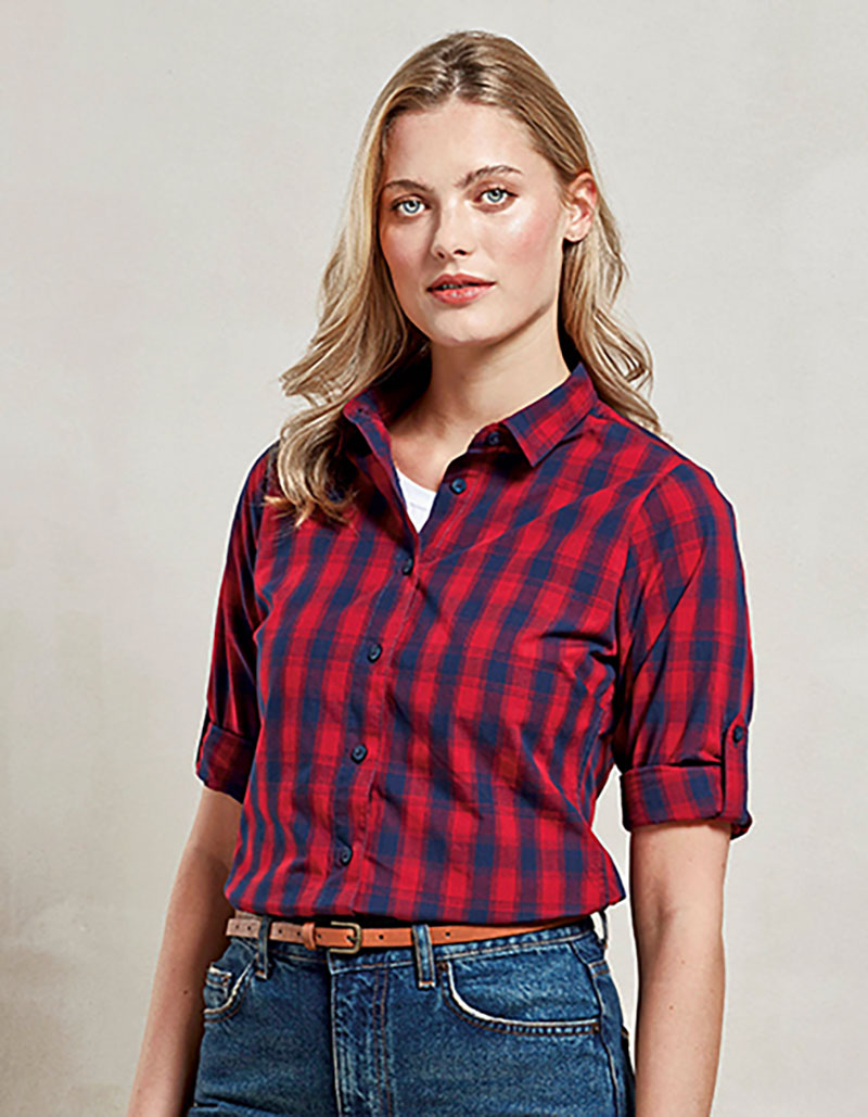 Women´s Mulligan Check Cotton Long Sleeve Shirt PREMIER 350