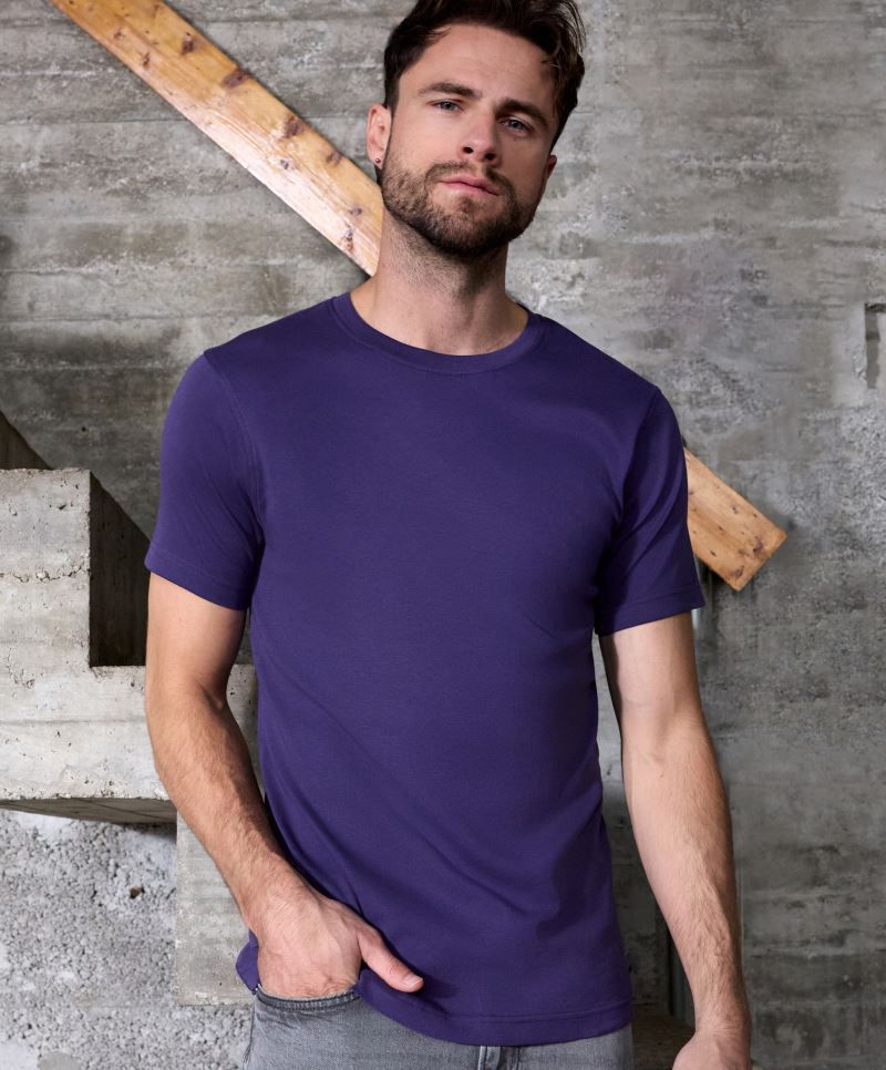 Herren Bio Feinripp T-Shirt James&Nicholson JN8040