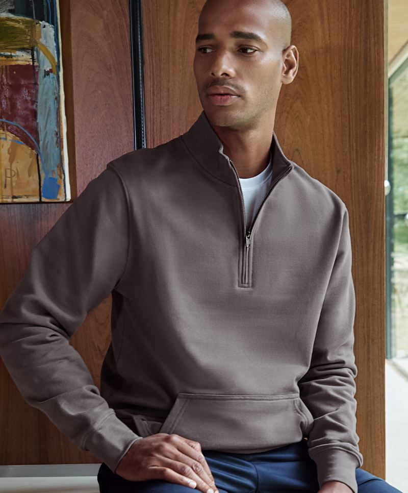 Piqué Sweater mit 1/4 Zip Kustom Kit KK339