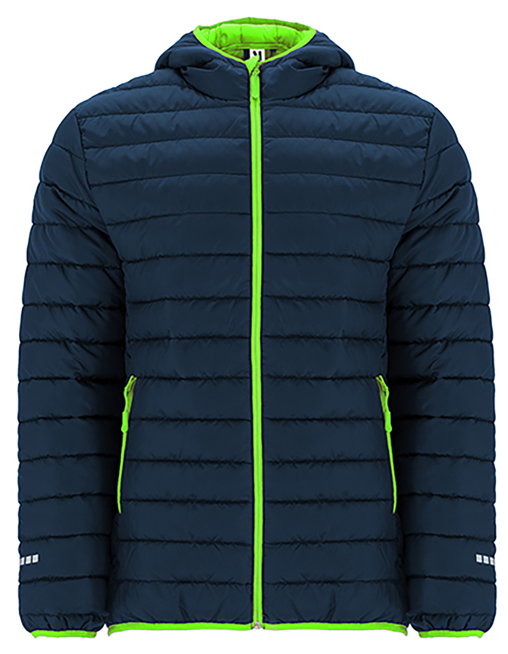 navy blue / fluor green