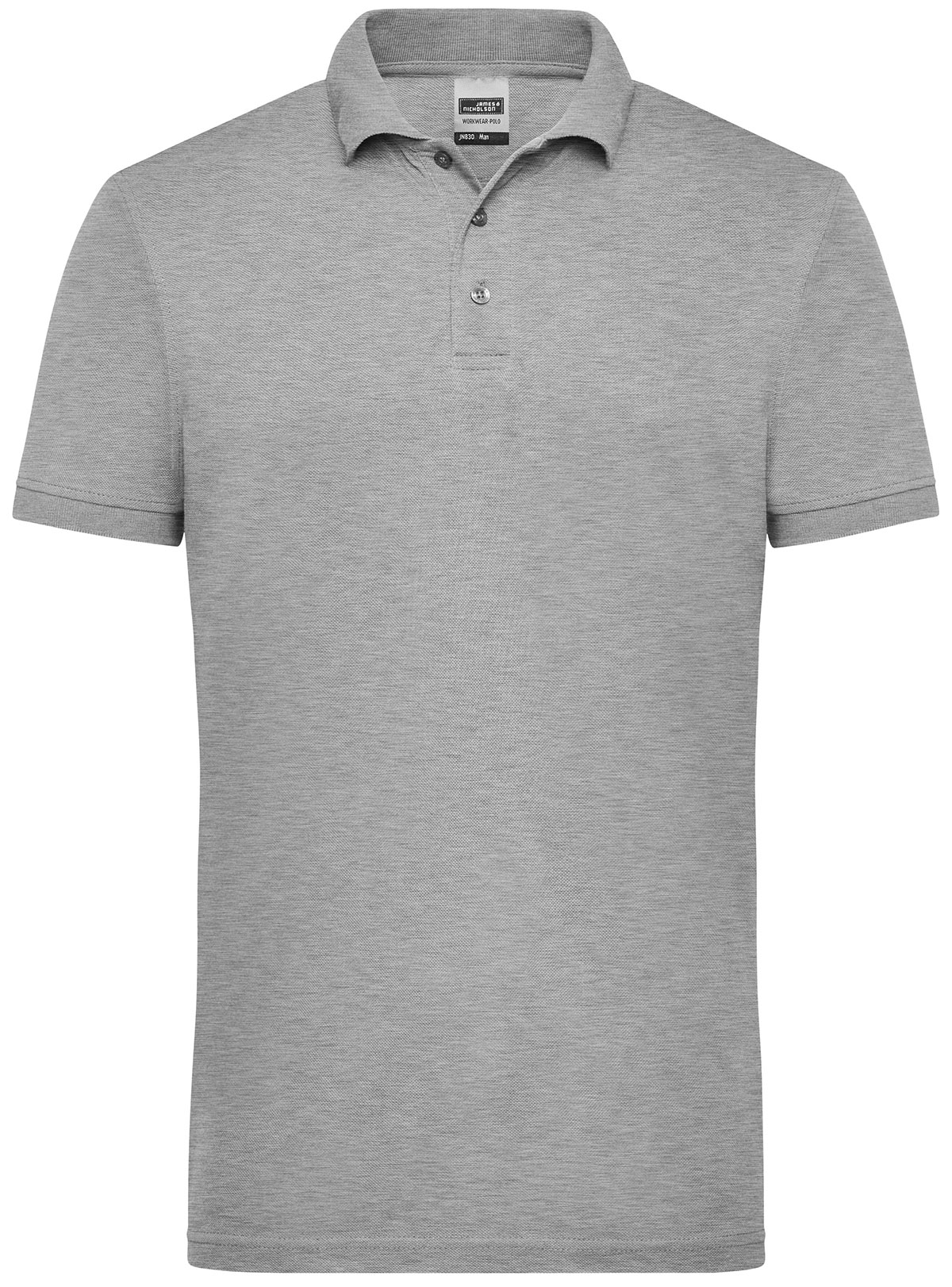 Herren Workwear Piqué Polo JN830 grau meliert, Grösse M und L