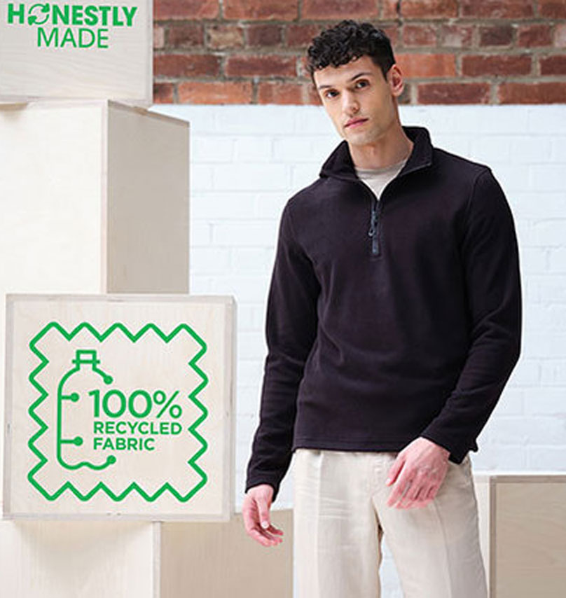 Honestly Made Recycled Half Zip Fleece Regatta RG636