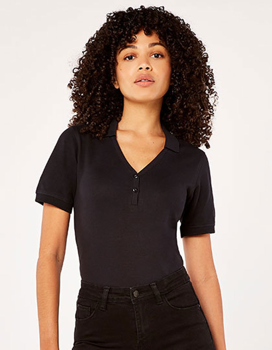 Regular Fit Sophia Comfortec® V Neck Polo Shirt Kustom Kit KK732