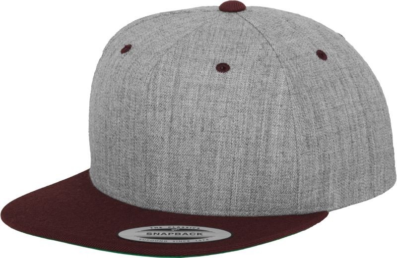 heather grey/ maroon