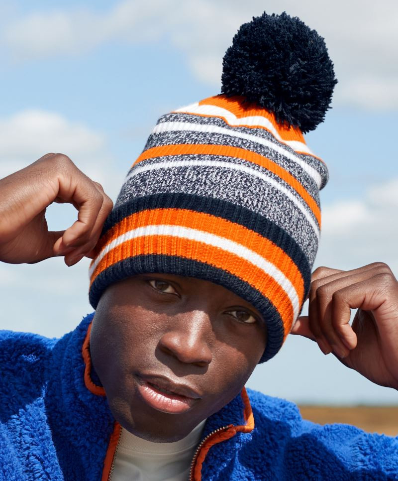 Strickmütze mit Streifen "Fan" Beechfield B474R