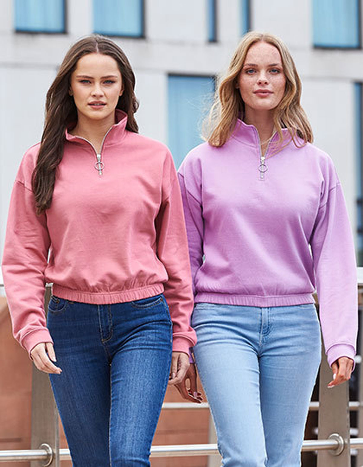 Women´s Cropped 1/4 Zip Sweat JH037