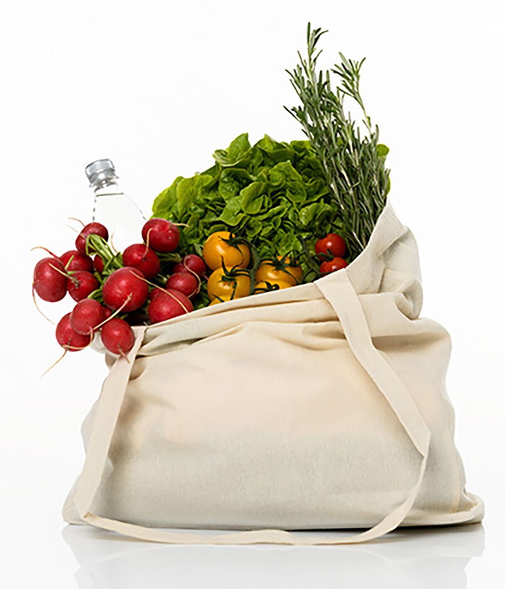 Baumwolltasche mit Seitenfalte lange Henkel Printwear XT95N