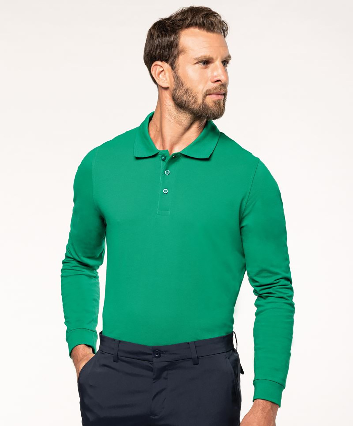 Herren Polohemd Piqué langarm Kariban K243